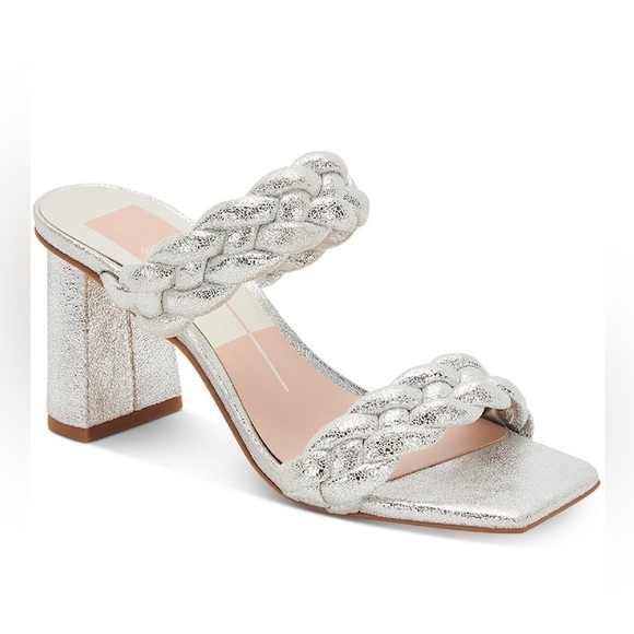 Dolce Vita Shoes - Dolce Vita Paily Heels - silver Metallic Suede - size 6